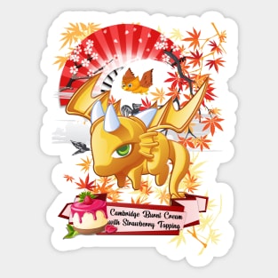 The Yellow Jelly Dragon With Red Fan Sticker